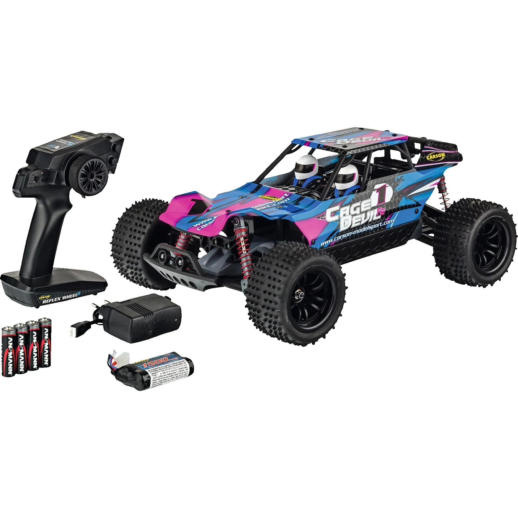 CARSON Cage Devil 1:10 – R/C Off-Road Truggy, Blau