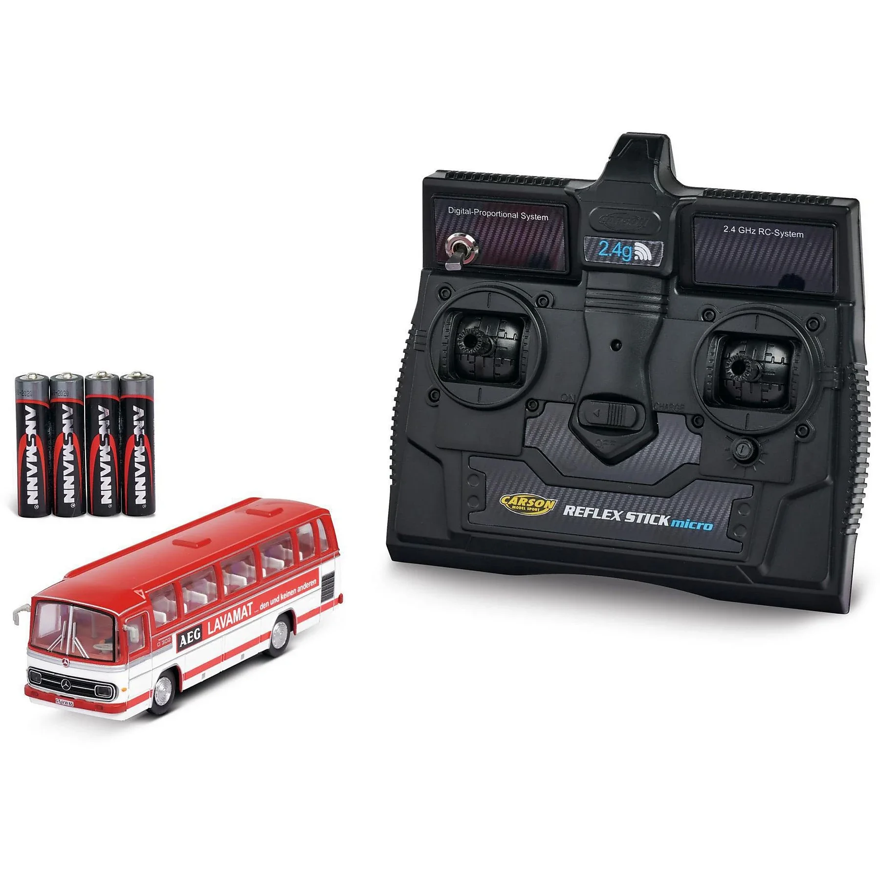 CARSON Mercedes-Benz O 302 1:87 – RC-Bus, Rot