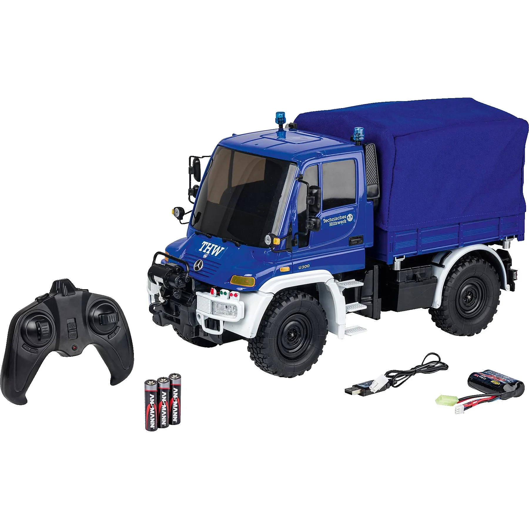 CARSON MB Unimog U300 THW 1:12 – RC-Spielfahrzeug, Blau