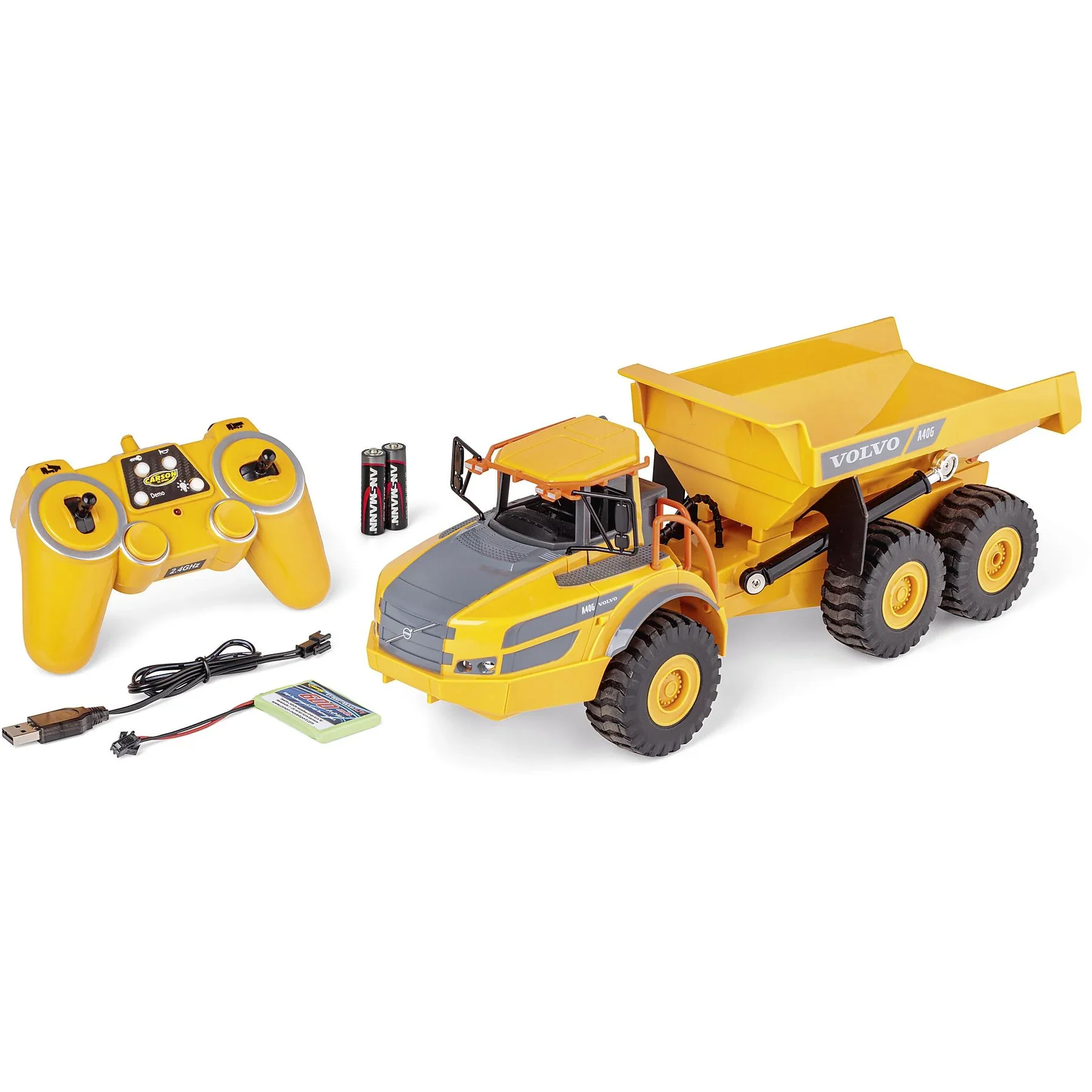 CARSON Volvo A40G Muldenkipper 1:20 – R/C Spielzeugauto, Mehrfarbig